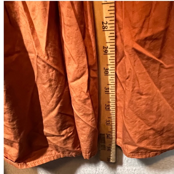 MNG Orange Cotton Square Neck Puff Sleeve Tiered Mini‎ Dress Size 4 - Picture 9 of 12